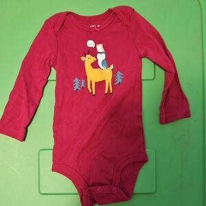 Carter's Red Long Sleeve Kids Bodysuit